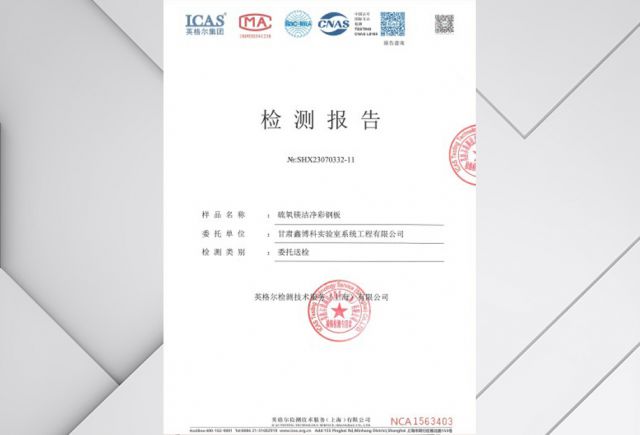 硫酸镁洁净彩钢板检测报告